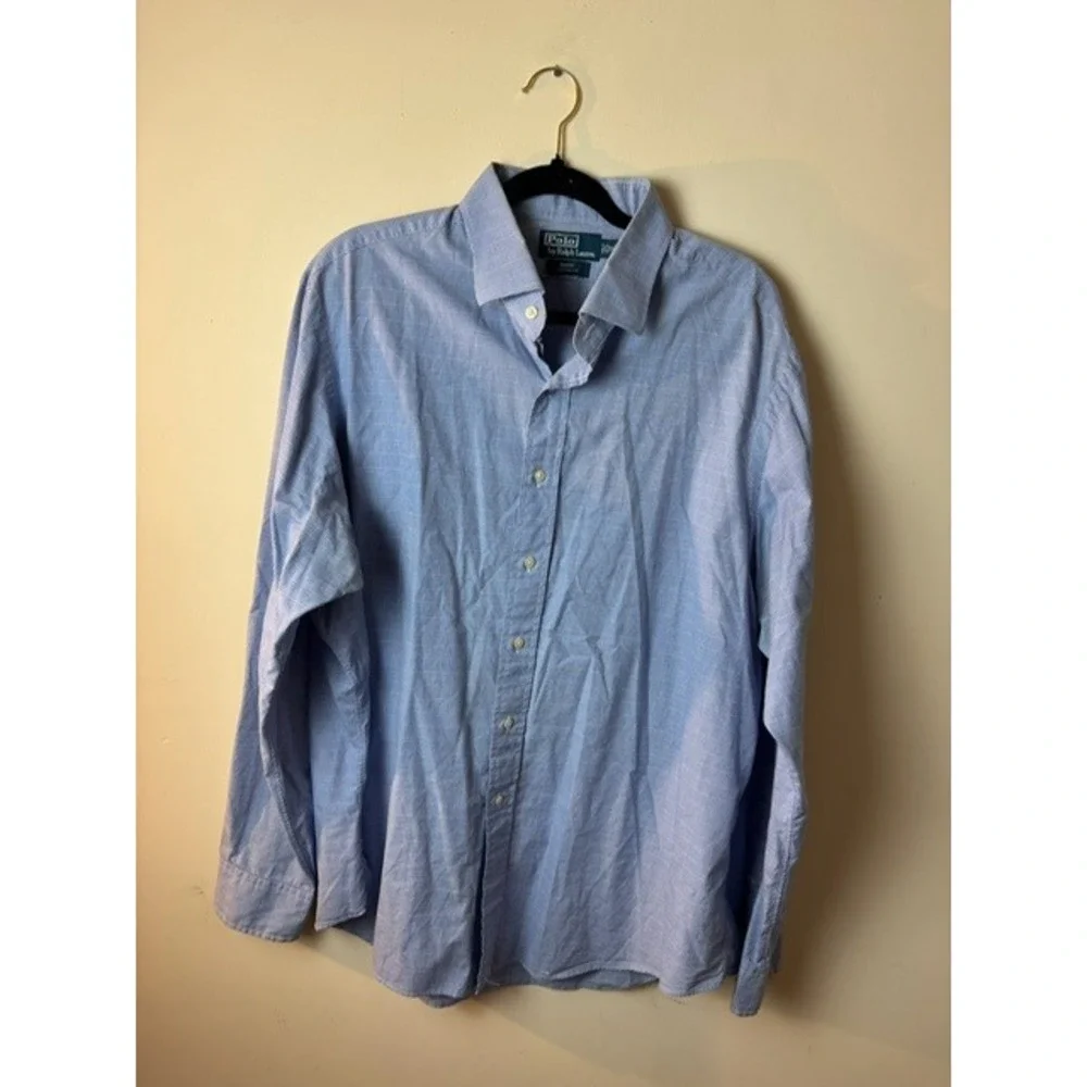 Polo by‎ Ralph Lauren 18 36/37 Plaid Long Sleeve Dress Shirt Work Casual